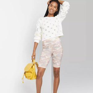 High-Rise Bike Shorts Camo Print